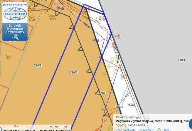 Atrakcyjna działka rolno-budowlana Tumlin W. –7422 m², MPZP, Media, Komunikacja