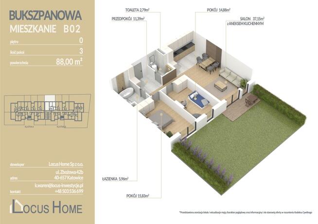 Mieszkanie 3-pokojowe Katowice ulica Bukszpanowa