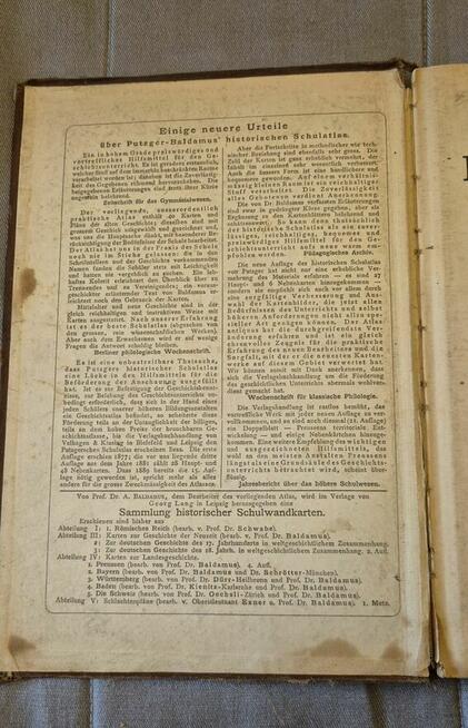 Historyczny atlas szkolny niemiecki 1901 r dla kolekcjonerów