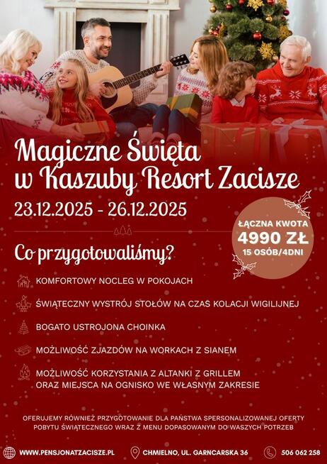 ŚWIĘTA -pensjonat na wyłączność KASZUBY - Gościniec Zacisze