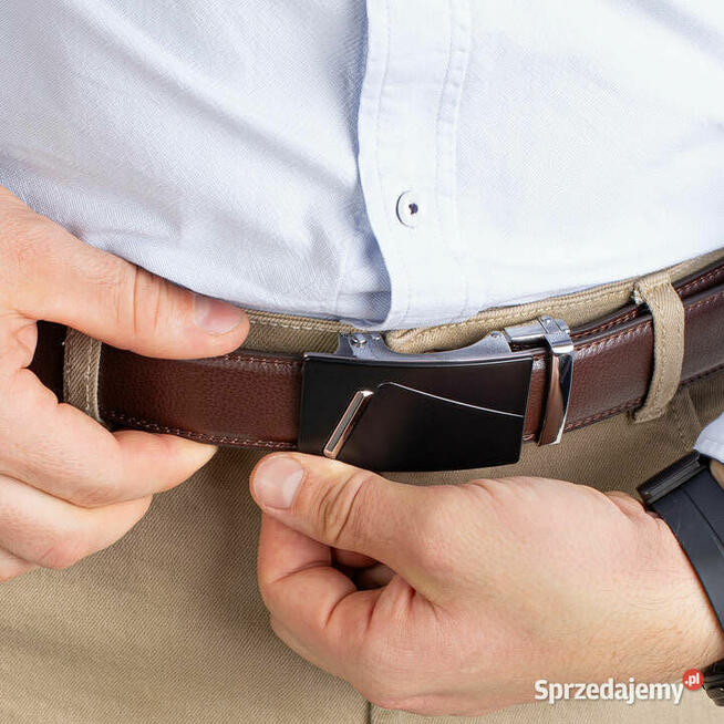 Pasek i portfel na prezent elegancki męski zestaw