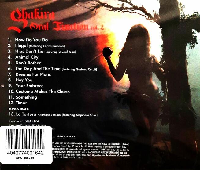 Polecam Wspaniały Album CD SHAKIRA -Album Oral Fixation Vol.