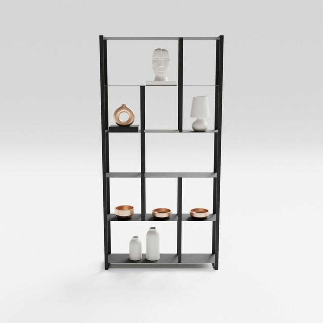 Regał stalowy z półkami z blachy 220x90x20cm