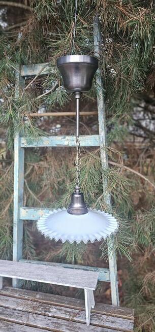 Lampa zwis szklany piękny klosz