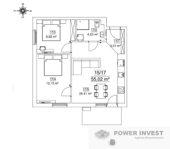 Idealne 3 pokoje dla rodziny – gotowe 55,02 m²