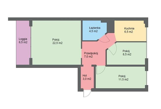 3 Pokoje 63 m² Rozkładowe, Spółdzielcze Wł. Prawo