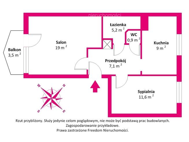 Przestronne 2 pokoje z balkonem i osobną kuchnią
