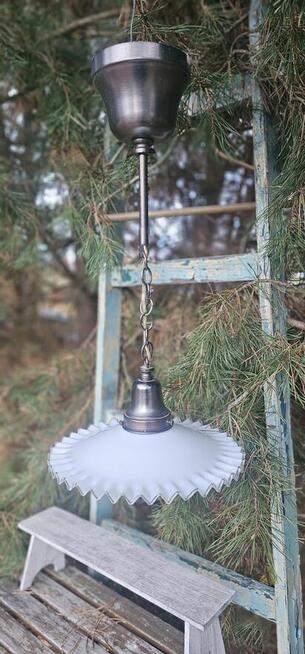 Lampa zwis szklany piękny klosz