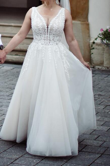 Suknia ślubna Mari Lill Błyszcząca Krój A