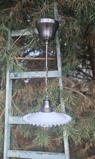 Lampa zwis szklany piękny klosz