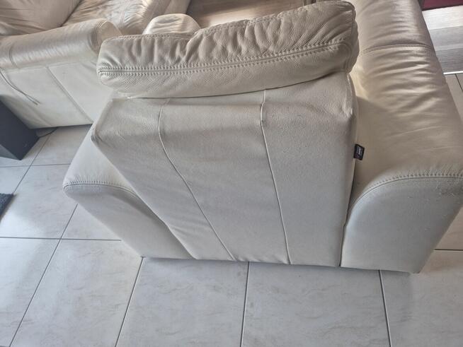 Skórzana sofa biała+fotel