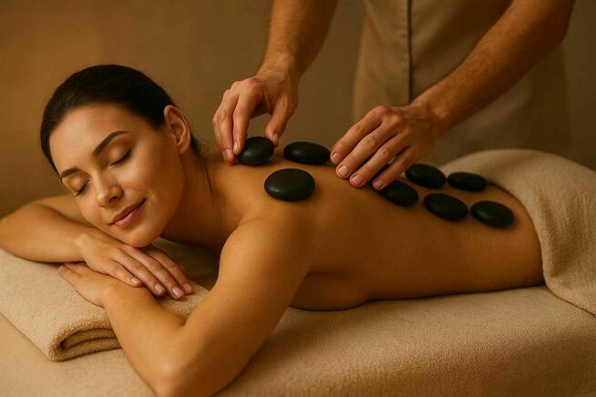 gorący masaż kamieniami ..