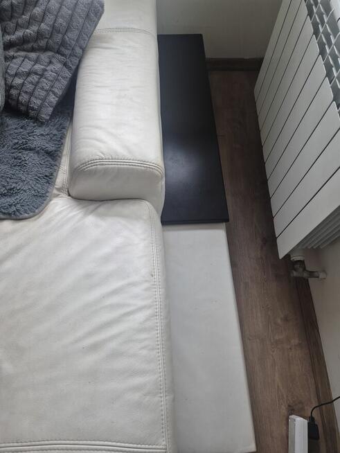 Skórzana sofa biała+fotel
