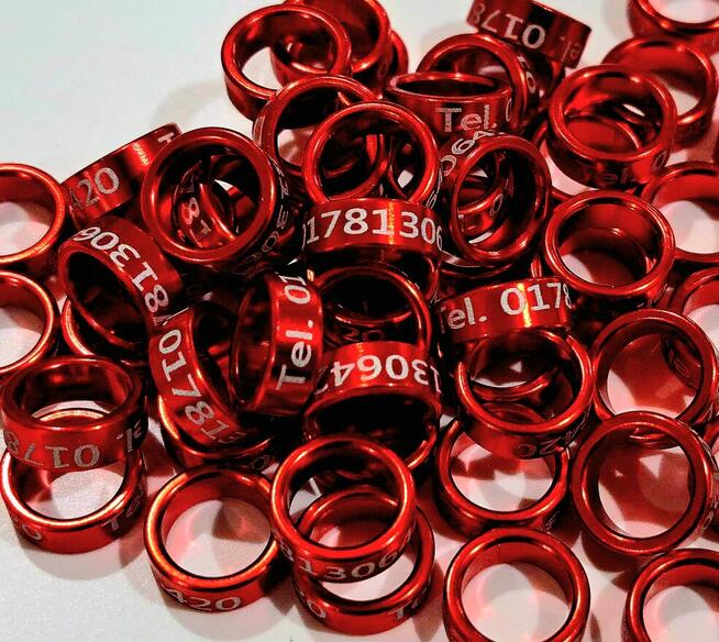 Obrączki aluminiowe 7 9 10 mm dla gołębi, ptaków PZHGP