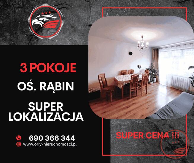 Komfortowe mieszkanie 3-pokojowe na os. Rąbin w Inowrocławiu – świetna lokalizac
