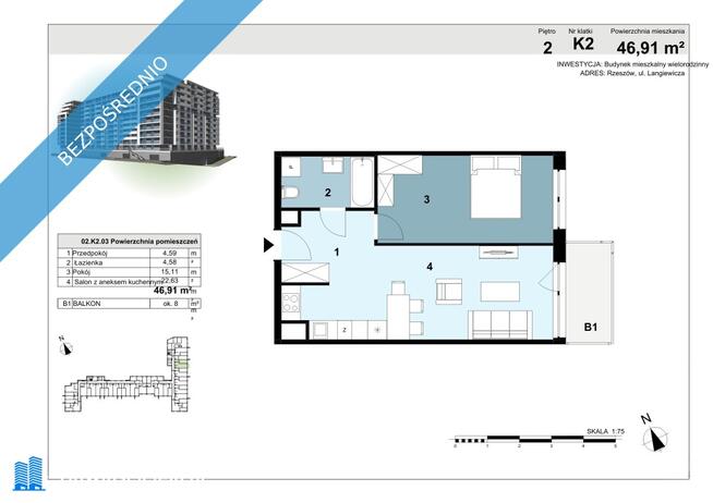 Nowe 2 Pokojowe Mieszkanie 47 m2-Blisko Centrum Miasta-Prywatnie-Stan Developerski-Idealne Pod Wynaj