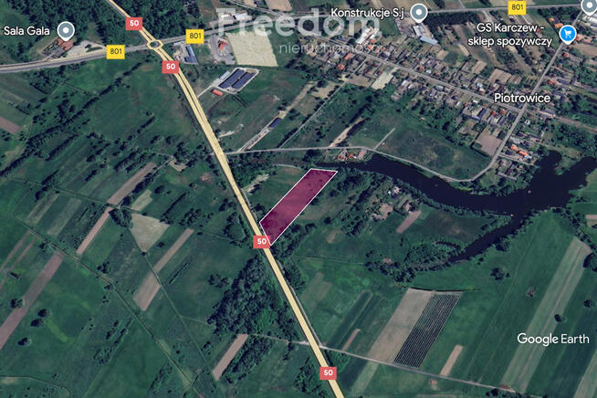 Działka rolna 1,078 ha Karczew Piotrowice DK50