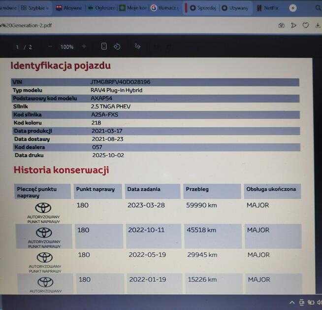 Toyota RAV-4 *Plug In*Niski Przebieg*BDB stan*