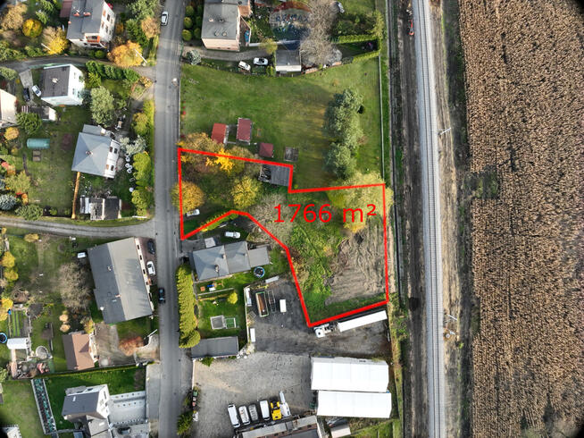 Działka budowlana 1766 m² z garażem – Niedobczyce
