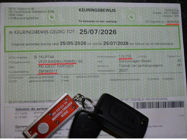 Peugeot Partner Tepee 1.2i Gaz LPG Bezwypadkowy Serwis ASO LED Kamera Navi 116tys.km