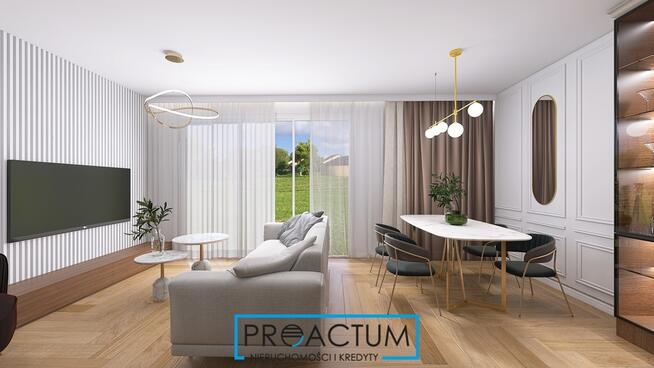 Nowoczesny dom szeregowy z ogródkiem i garażem