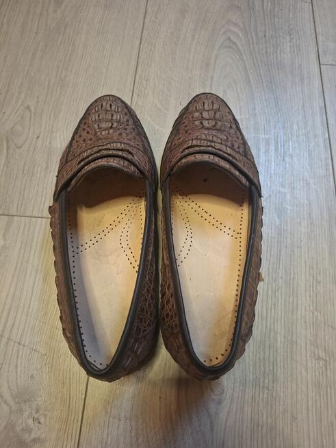 Mokasyny ze skóry aligatora