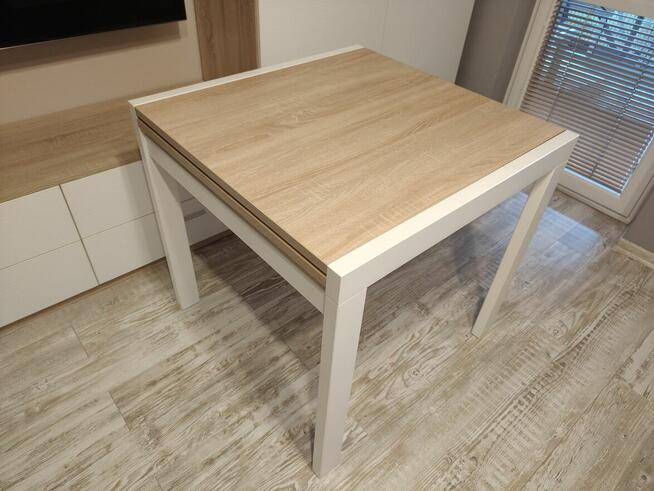 Kwadratowy rozkładany stół dąb sonoma 80x80- 160.