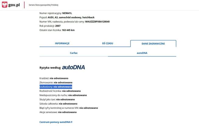 Audi A3 Benzyna Zarejestrowany Ubezpieczony