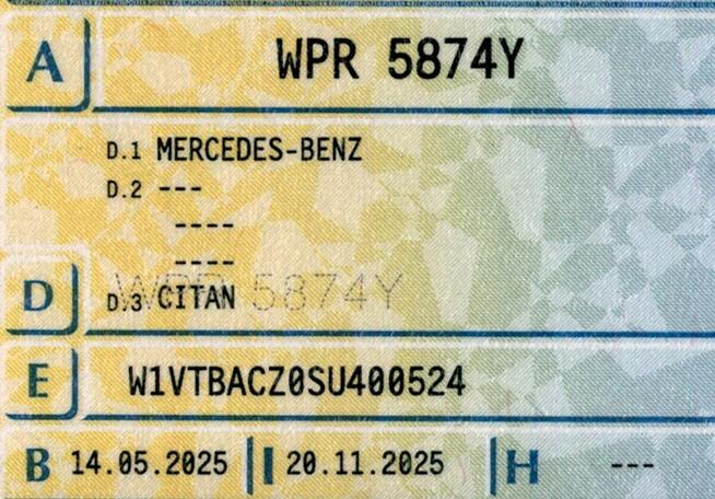 Mercedes Citan 3-osob. 110CDI Kamera Cofania FV23% Tempomat Fabryczna Gwarancja