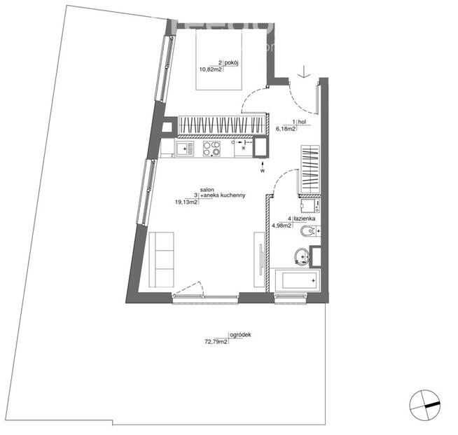 Mieszkanie 2 pokojowe z 72m² ogrodem | Mokotów