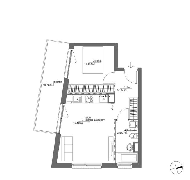 Słoneczne 2 pokojowe z dużym balkonem | Mokotów