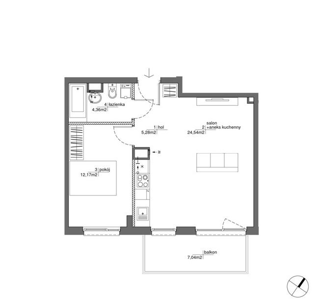 Słoneczne 2 pokojowe z balkonem | Mokotów