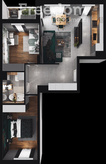 Mieszkanie 3 pokojowe z loggią | Mokotów