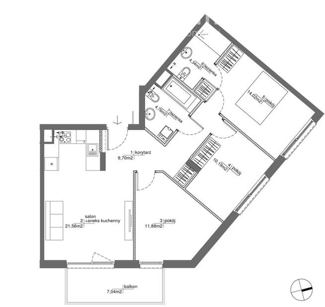 Mieszkanie 4 pokojowe z balkonem | Mokotów
