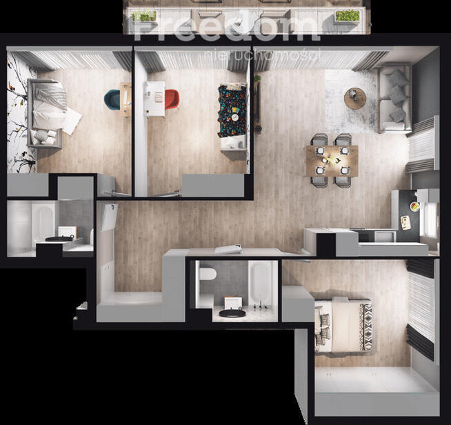 Mieszkanie 4 pokojowe z balkonem | Mokotów