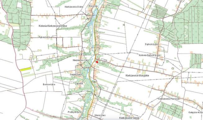 Kiełczewice Mar. - piękna działka pod domek.