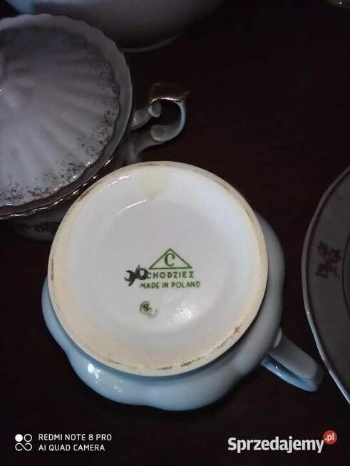 Dzbanek. Serwis Chodzież. Made in Poland. Srebrne kwiatki. K