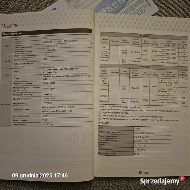 Kino domowe i system rozrywki Blu-ray SAMSUNG HT-J7500W