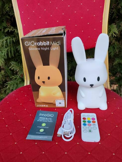 InnoGIO Silikonowa lampka nocna LED królik dla Dziecka Lampa