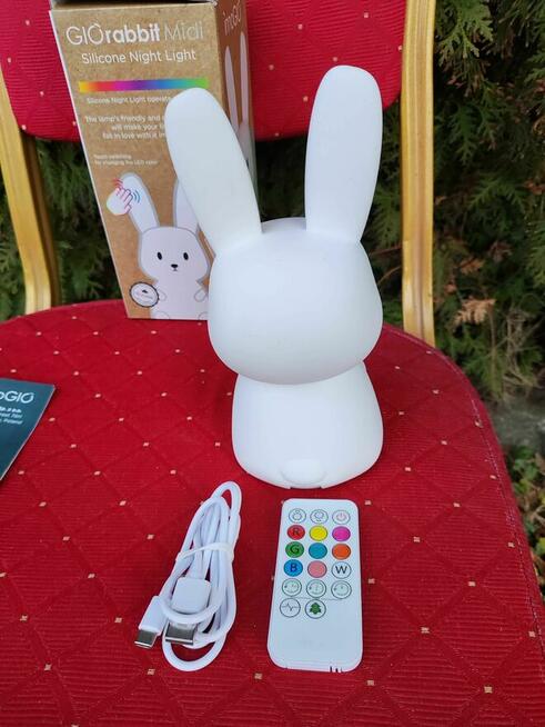 InnoGIO Silikonowa lampka nocna LED królik dla Dziecka Lampa