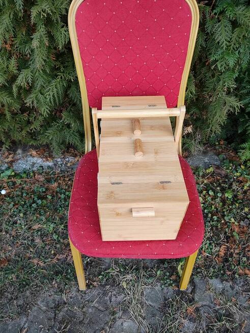 Niciarka Drewniana Z Drewna Kuferek Bambusowy Pudełko Nici