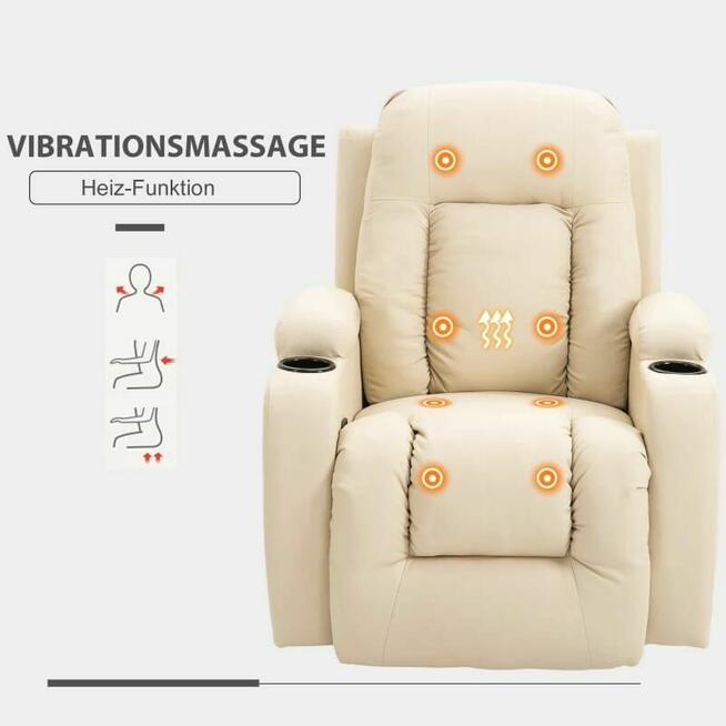 Fotel bujany zmasażem rozkładany do spania