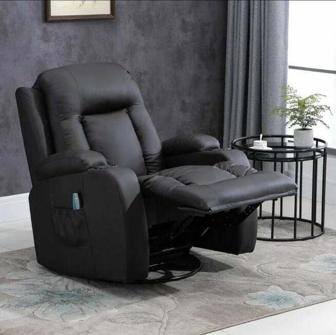 Fotel bujany z masażem rozkładany do spania