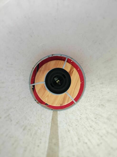 Lampka Stołowa Biurkowa Lampa z kloszem kremowa drewniana