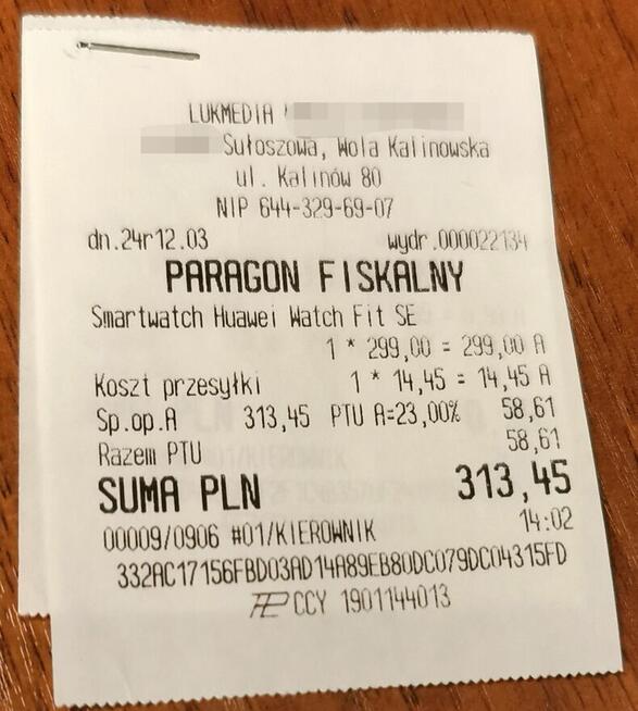 Smartwach Huawei Watch Fit 1 SE Trzy Paski Etui 1 Właściciel