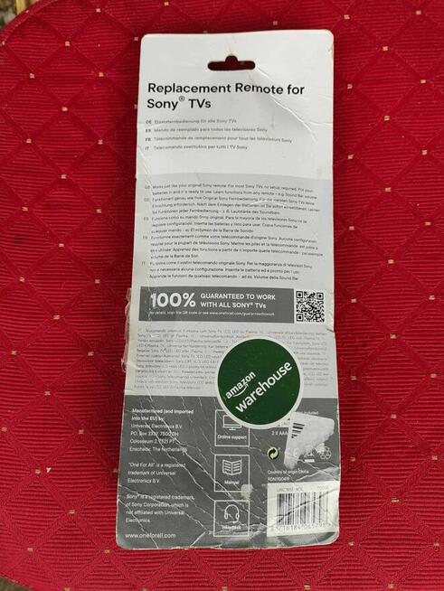 Pilot Do telewizora Sony TV Uniwersalny One For All LCD LED