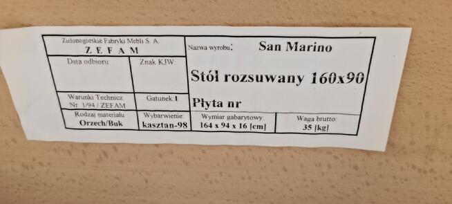 Stół Rozkładany Ciemny Zefam San Marino Rozsuwany drewniany