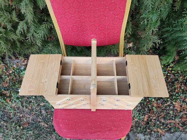 Niciarka Drewniana Z Drewna Kuferek Bambusowy Pudełko Nici