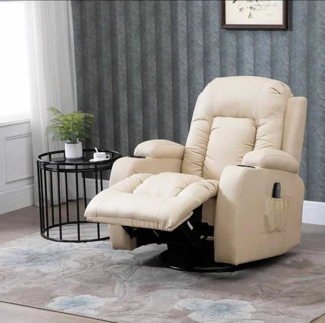 Fotel bujany z masażem rozkładany do spania