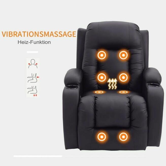 Fotel bujany zmasażem rozkładany do spania